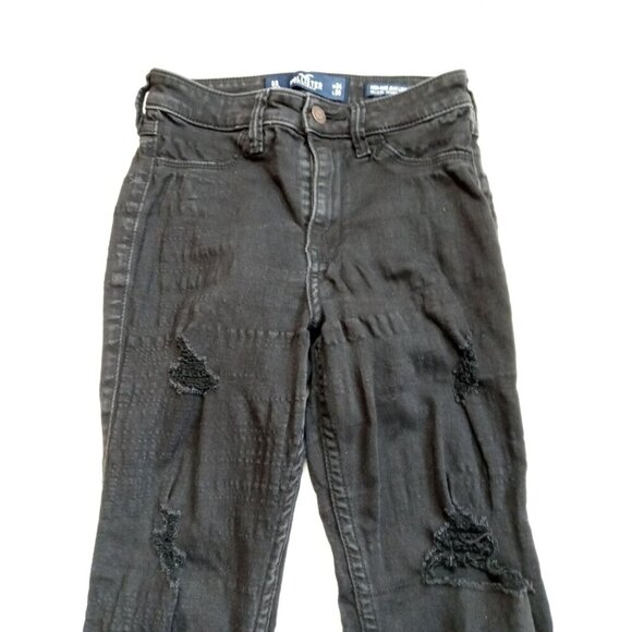 Hollister Jeans Size 0 Short  W24 L26 Womens Legging Crop High Rise Dark Wash Bl - Picture 6 of 6